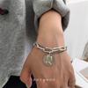 Pulsera de Plata Dongdaemun Coreana para Mujer Diseño de Nicho Ins Cadena de Industria Pesada Retrato Retro Hebilla Ot Pulsera