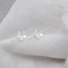 Aretes Largos Vintage de Pétalos Bicolor Cepillado Fresco Plata 925 Aretes de Moda Trendy Aretes Elegantes para Mujer