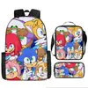 Mochila transfronteriza con estampado de dibujos animados para niños y niñas en jardines de infancia alrededor de Sonic