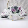 Abanico de Encaje Vintage Estilo Europeo de Flor Única para Mujer, Abanico de Orquídea de Verano, Abanico Plegable para Fotografía de Performance de Danza, En Stock