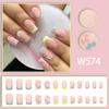 Piezas de Manicura Florales Coloridas Lindas Frescas de Comercio Exterior Color Macarrón Estilo Francés Elegante Estilo Europeo Uñas Postizas