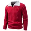 Moda masculina transfronteriza 2026 otoño/invierno nuevo estilo coreano suéter de punto oversized de moda con cuello de dos piezas falso ropa de punto para hombre