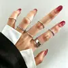 Conjunto de Anéis Articulados Cruzados Nova Abertura Conjunto de 10 Peças Anel de Laço Design Feminino de Senso Niche Anel em Forma de 8