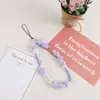 Cordão Colorido de Coração de Pêssego DIY Feito à Mão com Contas Corrente de Pérola Amor para Celular Cordão Curto para Celular Corrente Pequena Fresca para Pendurar