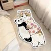 Estilo Cartoon Gato Imitação de Caxemira Tapete para Casa Quarto Cabeceira Sala de Estar Mesa de Centro Sofá Suprimentos Domésticos Macios