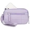 Descubre Nueva Caricatura Linda Coreana Mini Moda Pulsera de Muñeca Cartera Cartera Acolchada de Nylon Bolso para Teléfono Móvil
