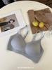 Luz de Oxígeno Muscular Cálida Sencillo Jelly Transparente Sujetador Ropa Interior para Mujer Sujetador Cómodo Sin Marcas Pecho Pequeño Push-Up Transpirable Sujetador