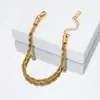 Explosões transfronteiriças da Amazon joias atacado banhado a ouro 18K pulseira torcida de aço inoxidável para o dia a dia Joker feminina não desbota