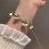Aretes Orquídea Blanca + pulsera + collar ~ Super hada Mori primavera nuevos aretes cadena clavícula niña mayoreo