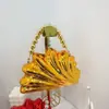 Bolso de Acrílico con Forma de Concha, Moderno y Único, con Cadena de Perlas, Bolso de Mano Brillante, Bolso de Hombro, Bolso Pequeño para Decoración de Fiesta