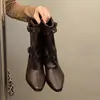 Botas Gruesas Estilo Británico Negro para Mujer Otoño 2026 Nuevo Estilo que Aumentan la Altura, para Combinar con Faldas, Estilizadoras, Retro, Maillard, Botines