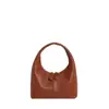 Elegante bolso de mano color caramelo, diseño bordado 2025, fresco y moderno, moda de otoño, bolsa tote simple