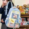 Mochila Nueva de Estilo Japonés de Alto Valor para Chicas de Secundaria y Preparatoria, Mochila Linda de Bloques de Color de Gran Capacidad