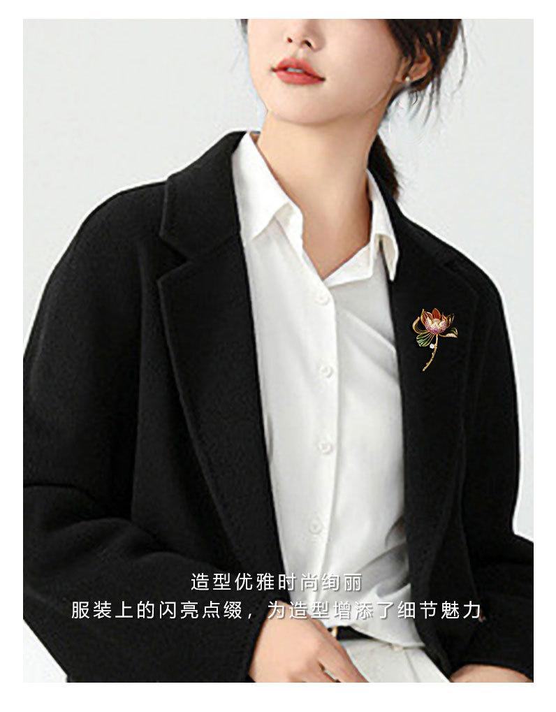 中国风高档莲花胸针小众轻奢风珐琅彩荷花别针新品爆款