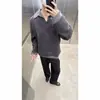 Suéter de Gola Lapela Falso Retrô Americano Unissex Inverno Diário Estilo Preguiçoso Versátil Malha Casual Tendência
