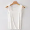 Camisola Acanalada de Cuello Cuadrado para Mujer, Espalda Cruzada, Se Puede Usar como Capa Interior o Exterior, Tallas Grandes, Top sin Mangas, Espalda Descubierta, Modal