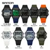 Sanda Transmisión en Vivo Reloj Deportivo Cuadrado Simple para Estudiantes de Venta Caliente Moda Multifuncional Impermeable Alarma Reloj Electrónico de Pantalla Única