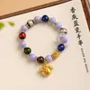 Pulsera de Estilo Chino Nueva Esmalte Ceniza Cloisonné Pulsera de Perlas Joyería Lujo Ligero Nicho para Mujer Mejor Amiga Regalo para Estudiante Adorno Emoción