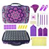 Set de Herramientas de Pintura de Diamantes Transfronterizo Nuevo Púrpura Eva Almacenamiento Portátil 60 Botellas Redondas Taladro de Cristal Taladro de Puntos de Plástico