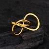 Anillo Geométrico de Círculo Cruzado Liso Elegante Casual para Mujer Moda Personalidad Nicho Diseño Alto Gama Abierto Anillo para Dedo Índice