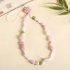 Jingdezhen Cerámica Estilo Bosque Gato Cadena para Teléfono Dibujos Animados Cuerda Trenzada Hecha a Mano Colgante Pulsera Suministro para Puesto de Lugar Escénico Literario