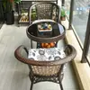 Conjunto de Três Peças de Cadeira de Rattan, Mesa de Centro, Mesa e Cadeiras de Chá para Lazer, Mesa e Cadeiras de Rattan para Pátio Externo, Cadeiras de Chá para Varanda