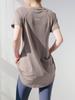 Ropa de yoga de manga corta de verano, nueva, de longitud media, que cubre la cadera, adelgazante, de secado rápido, transpirable, camiseta deportiva de fitness para mujer, fina