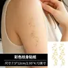 Adesivos de tatuagem temporária metálicos com folha de ouro, com desenhos de videiras e florais, adesivos dourados brilhantes, tatuagens temporárias à prova d'água suaves para clavícula e ombro