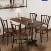 Café Retrô Americano Mesa e Cadeira de Madeira Maciça Combinação Padaria Sobremesa Loja de Chá com Leite Mesa Restaurante Ocidental Comercial Mesa Quadrada