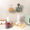 Caja de Almacenamiento para Cocina para Cebollas, Jengibre y Ajo; Cesta Colgante para Jengibre y Ajo; Solución de Almacenamiento Multifuncional que Ahorra Espacio, Montada en la Pared sin Taladrar