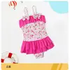 Traje de baño para niñas sin tirantes estampado floral pequeño fresco lindo para bebé ins aguas termales fabricantes venta al por mayor trajes de baño de comercio exterior