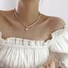 Moda nueva colorida amor grava cadena clavícula femenina verano dulce cool chica hot nicho diseño collar collar que combina con todo