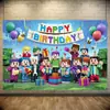 Amazon Fondo de Cumpleaños Temático de Esponja Amarilla de Dibujos Animados Banner Feliz Cumpleaños para Niña Suministros de Decoración de Cumpleaños