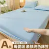 Sábana bajera ajustada ultra suave grado A para maternidad e infantil, algodón puro, pieza única, protector de colchón de cobertura total para dormir sin ropa, funda de sábana antideslizante y a prueba de polvo