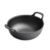 Panela de Lingote de Ferro Fundido Espessada com Duas Orelhas Panela de Ensopado Panela de Sopa Wok Pequeno Doméstico Frigideira Sem Revestimento Antiaderente