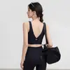 Sutiã Esportivo Feminino Alta Intensidade À Prova de Choque Costas Bonitas Colete de Yoga Push-Up Roupa Externa Sutiã de Treino para Corrida Conjunto Fitness