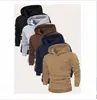 Conjunto de sudadera con capucha y pantalón de chándal de 3 piezas para hombre, adecuado para las temporadas de primavera y otoño, incluyendo sudaderas tipo pullover de color liso.