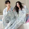 Algodón Puro Pijama de Pareja para Hombre para Primavera y Otoño, Holgado, Casual, Transpirable, 100% Algodón, Adecuado para Usar al Aire Libre como Ropa de Casa en Otoño