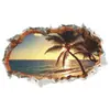 Wei Lan Hole Beach Paisaje de Palmeras Pegatinas de Pared Decoración del Hogar Pegatinas de Pared de PVC Removibles FX64082