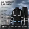 Conjunto de Impermeable Reflectante y Pantalones de Lluvia Ropa de Seguridad Vial Estilo Separado Hombres Mujeres Motocicleta Cuerpo Completo A Prueba de Tormentas Modelo de Adquisición