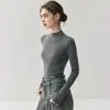 ¡Calibre 18! Suéter Yangzi Yarn Etiqueta Negra Hilo Fino 100% Lana para Mujer, Delgado Cuello Alto Ajustado Suéter Básico