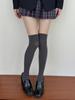 Meias Longas Pattkin Estilo Japonês Versátil 55cm Efeito Emagrecedor Acima do Joelho Veludo Cinza Meia JK Antiderrapante Feminina