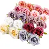 Nueva simulación color retro cabeza de flor de rosa flor de seda flor DIY hecho a mano boda flor de mano horquilla material de flor