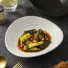 Plato Roscado de Forma Irregular, Plato de Cerámica para la Mesa del Hogar, Plato para Ensalada de Frutas, Plato de Cerámica de Alta Estética Estilo Occidental para Pasta, Nuevo para Uso Doméstico