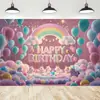 Fondo de Tela para Cumpleaños Infantil de Unicornio Transfronterizo Fiesta Banner de Comercio Exterior de Amazon Tela de Fondo para Fotografía Accesorios para Fotos