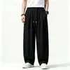 Pantalones casuales para hombre, pantalones de lino sintético, nuevos pantalones tipo linterna de estilo chino, pantalones harén, pantalones holgados de talla grande para hombre