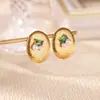 Brincos Pendentes Coração Estrela Retrô Ouro 18K Aço Inoxidável com Pérola Embutida Brincos Femininos Novo Design Quente Transfronteiriço