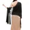Vestido de noche para mujer, chal de gasa con imitación de diamantes de imitación, bufanda brillante, suave y transparente, para boda, fiesta, graduación, velo