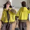 Chaqueta con capucha de otoño para niñas 2026 nuevo estilo para niñas de tamaño mediano y grande, cortavientos de bloques de color para niños de primavera y otoño para estudiantes de secundaria
