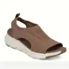 Sandalias para mujer transfronterizas, estilo europeo y americano, otoño y verano, nuevo modelo de comercio exterior, de malla, suela gruesa, sin cordones, puntera abierta, tejido flyknit, casual, deportivas, talla grande